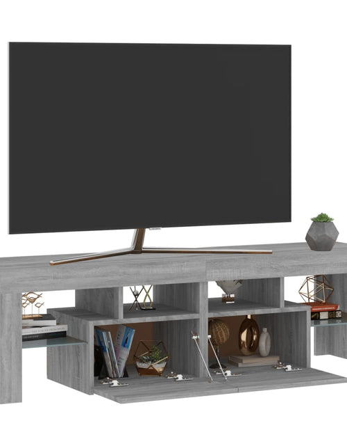 Загрузите изображение в средство просмотра галереи, Comodă TV cu lumini LED, gri sonoma, 140x36,5x40 cm - Lando

