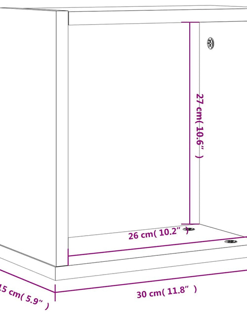 Încărcați imaginea în vizualizatorul Galerie, Rafturi cuburi de perete 4 buc Stejar afumat 30x15x30 cm
