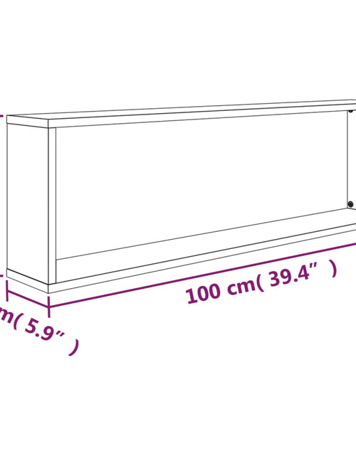 Загрузите изображение в средство просмотра галереи, Rafturi de perete cub, 4 buc., stejar maro 100x15x30 cm lemn
