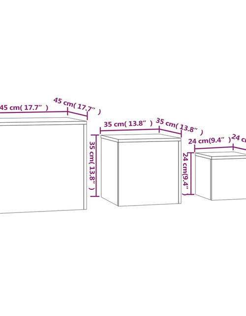 Загрузите изображение в средство просмотра галереи, Măsuțe laterale, 3 buc., stejar fumuriu, lemn prelucrat
