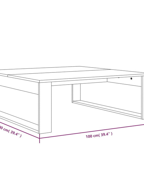 Загрузите изображение в средство просмотра галереи, Măsuță de cafea, stejar fumuriu, 100x100x35 cm, lemn prelucrat
