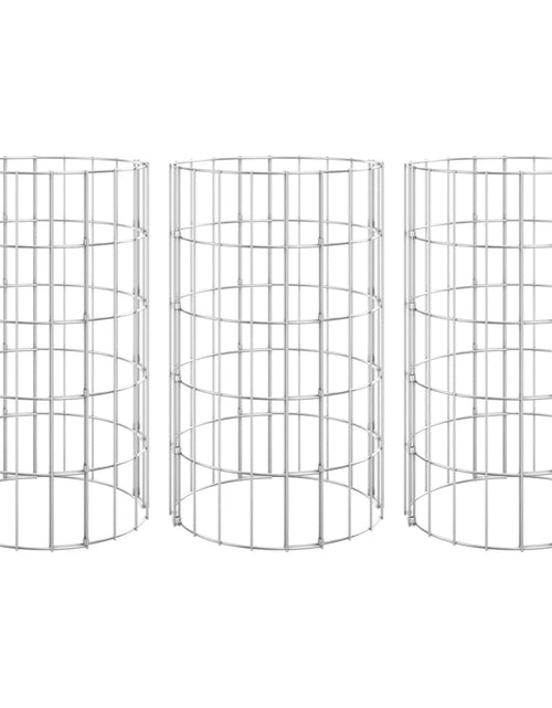 Загрузите изображение в средство просмотра галереи, Strat înălțat gabion 3 buc. Ø30x50 cm oțel galvanizat circular
