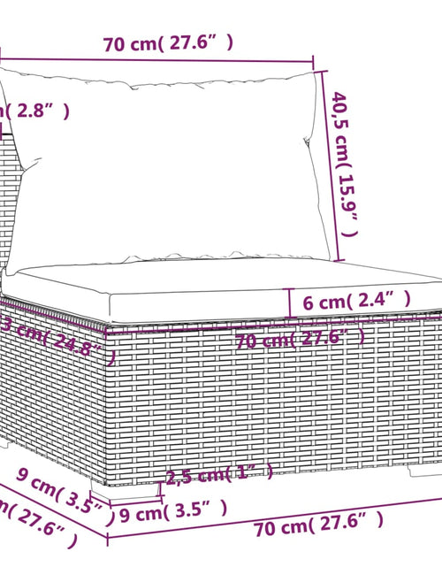 Загрузите изображение в средство просмотра галереи, Set mobilier de grădină cu perne, 6 piese, maro, poliratan
