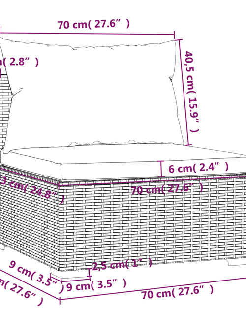 Загрузите изображение в средство просмотра галереи, Set mobilier de grădină cu perne, 8 piese, maro, poliratan
