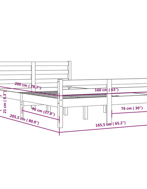 Загрузите изображение в средство просмотра галереи, Cadru de pat, gri, 160x200 cm, lemn masiv de pin
