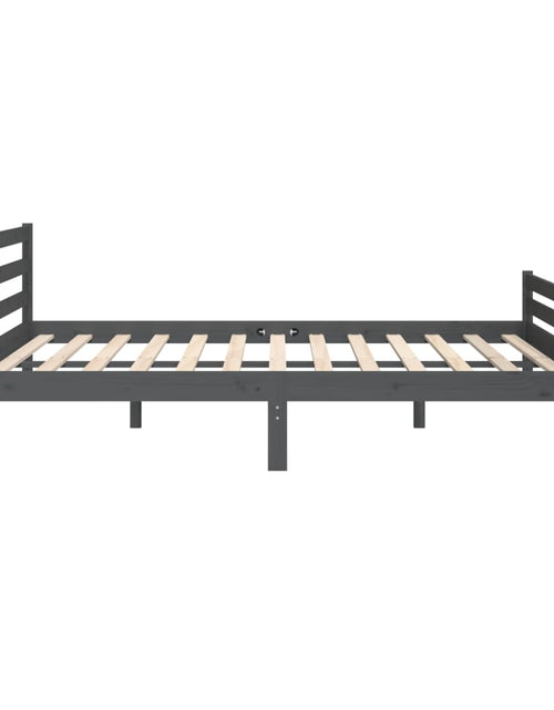 Загрузите изображение в средство просмотра галереи, Cadru de pat, gri, 200x200 cm, lemn masiv de pin

