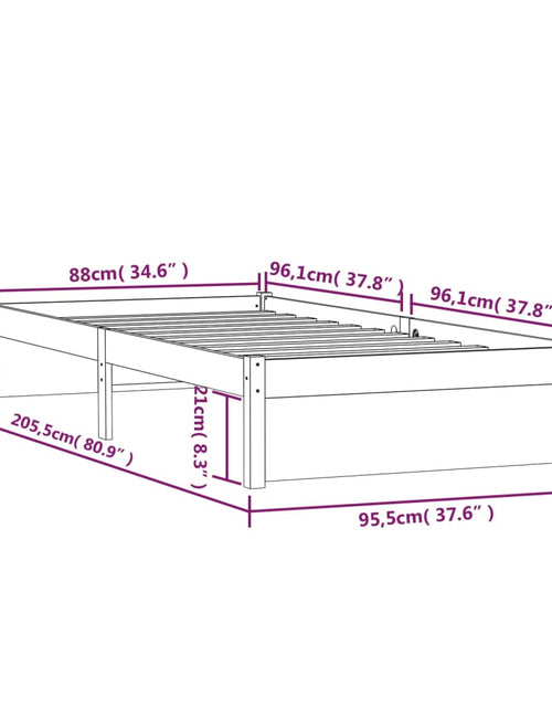 Încărcați imaginea în vizualizatorul Galerie, Cadru de pat, 90x200 cm, lemn masiv
