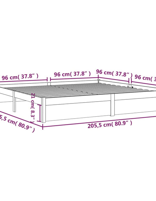 Загрузите изображение в средство просмотра галереи, Cadru de pat, alb, 200x200 cm, lemn masiv de pin
