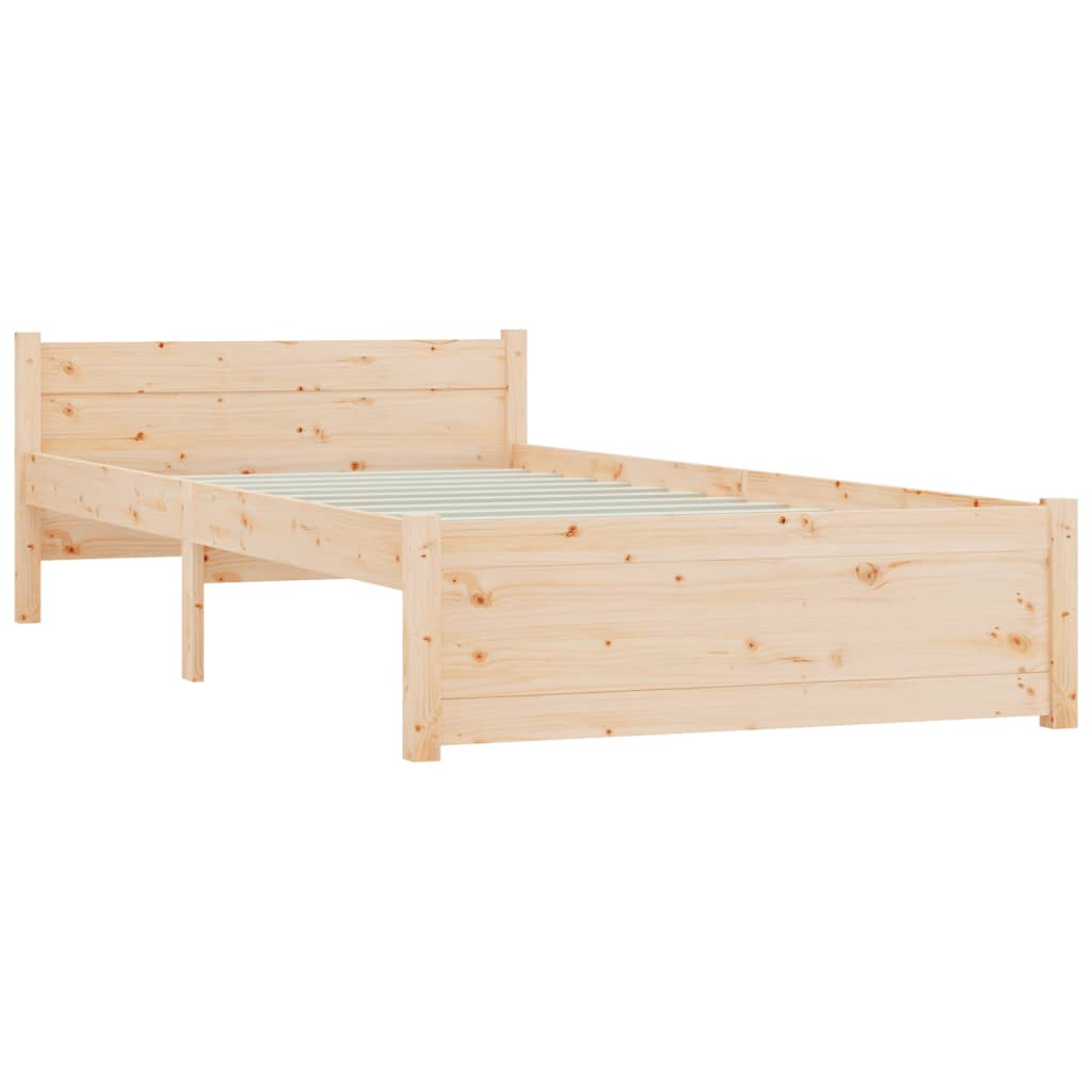 Cadru de pat mic single, 75x190 cm, lemn masiv