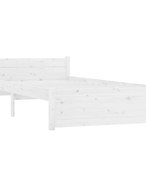 Încărcați imaginea în vizualizatorul Galerie, Cadru de pat mic single, alb, 75x190 cm, lemn masiv
