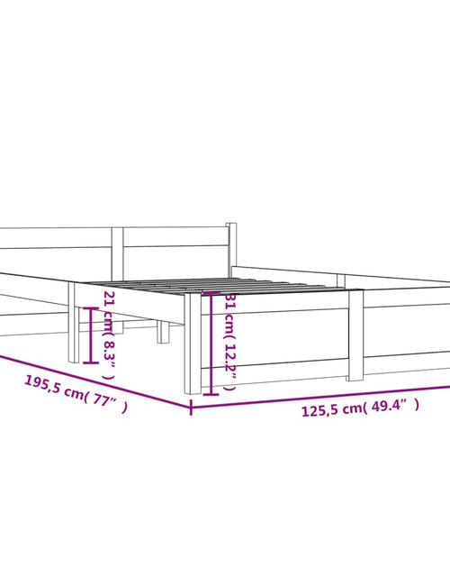 Încărcați imaginea în vizualizatorul Galerie, Cadru de pat mic dublu, 120x190 cm, lemn masiv
