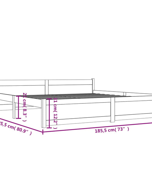 Încărcați imaginea în vizualizatorul Galerie, Cadru de pat Super King, 180x200 cm, lemn masiv
