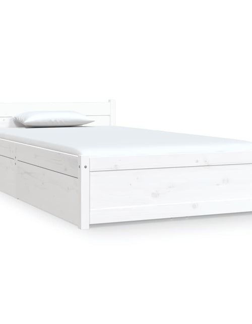 Încărcați imaginea în vizualizatorul Galerie, Cadru de pat cu sertare Single, alb, 90x190 cm
