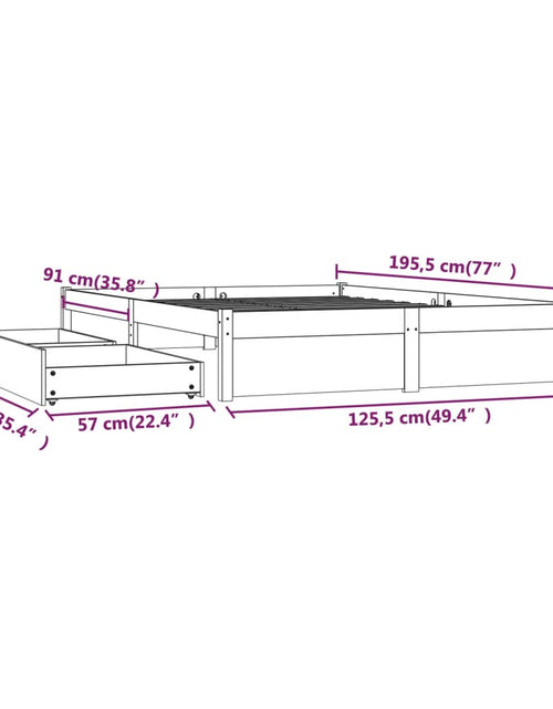 Загрузите изображение в средство просмотра галереи, Cadru de pat cu sertare Small Double, alb, 120x190 cm
