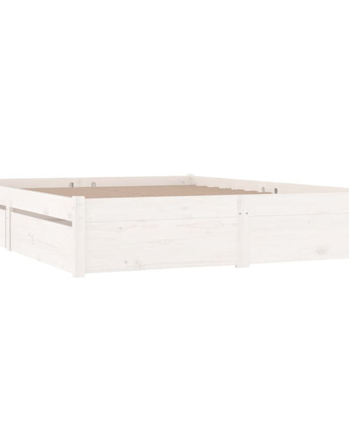 Încărcați imaginea în vizualizatorul Galerie, Cadru de pat cu sertare King Size, alb, 150x200 cm
