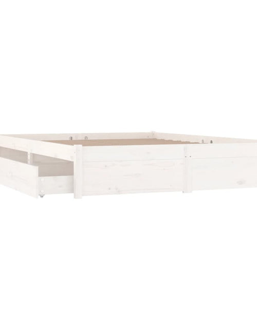 Încărcați imaginea în vizualizatorul Galerie, Cadru de pat cu sertare King Size, alb, 150x200 cm
