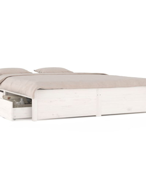 Încărcați imaginea în vizualizatorul Galerie, Cadru de pat cu sertare Super King, alb, 180x200 cm
