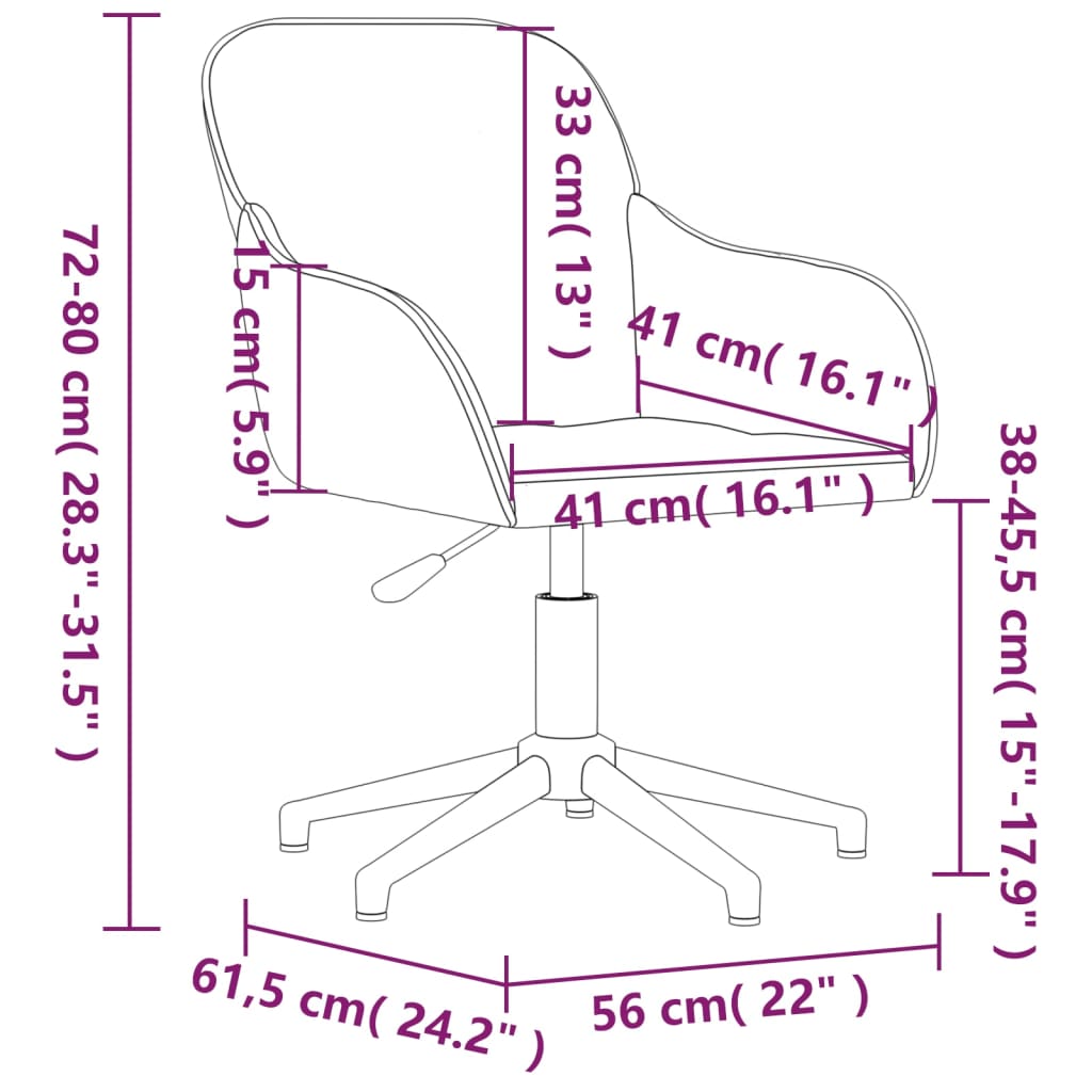 Scaune rotative de bucătărie, 2 buc., gri deschis, catifea - Lando