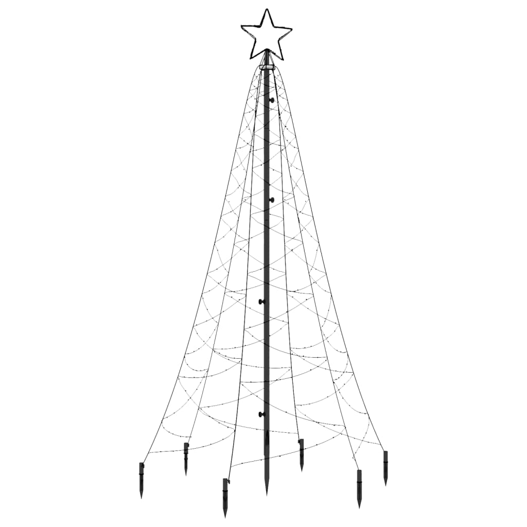 Brad de Crăciun cu țăruș, 200 LED-uri, alb cald, 180 cm
