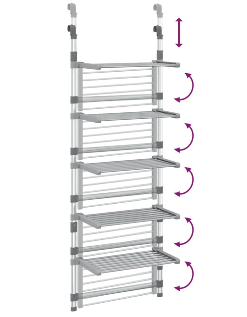 Încărcați imaginea în vizualizatorul Galerie, Suport de uscare rufe suspendat, 5 niveluri, aluminiu
