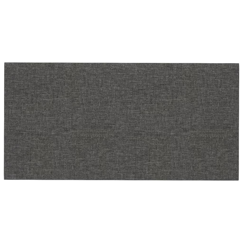 Panouri de perete 12 buc. gri închis 30x15 cm textil 0,54 m²