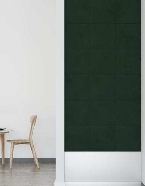 Încărcați imaginea în vizualizatorul Galerie, Panouri de perete 12 buc. verde închis 30x30 cm catifea 1,08 m²
