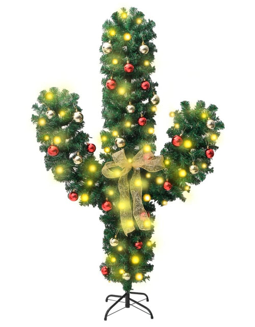 Загрузите изображение в средство просмотра галереи, Cactus de Crăciun cu suport și LED, verde, 180 cm, PVC
