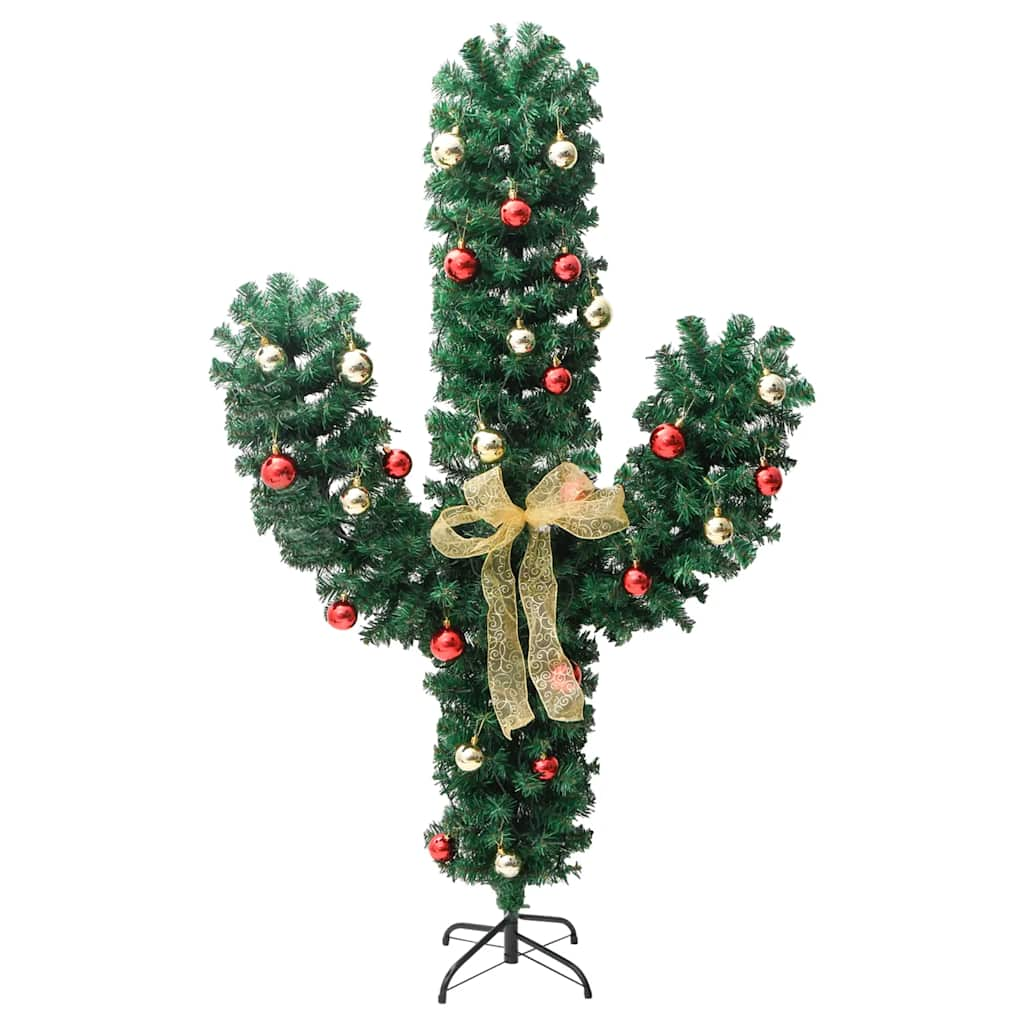 Cactus de Crăciun cu suport și LED, verde, 210 cm, PVC