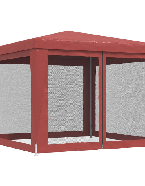 Загрузите изображение в средство просмотра галереи, Cort de petrecere cu 4 pereți din plasă, roșu, 3x3 m, HDPE
