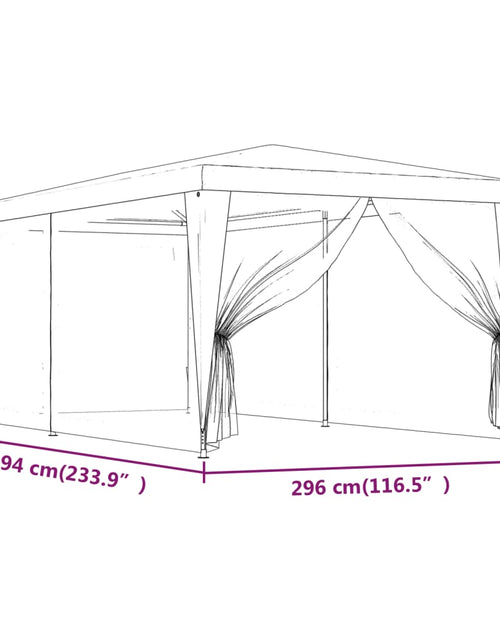 Încărcați imaginea în vizualizatorul Galerie, Cort de petrecere cu 6 pereți din plasă, antracit, 3x6 m, HDPE
