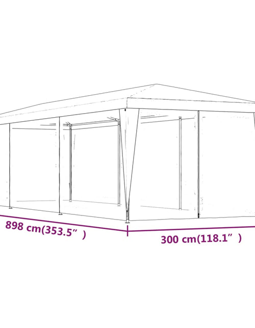Загрузите изображение в средство просмотра галереи, Cort de petrecere cu 8 pereți din plasă, roșu, 3x9 m, HDPE
