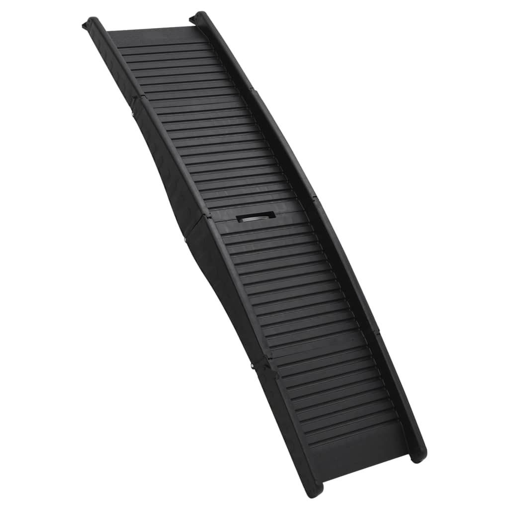 Rampă pliabilă pentru câini, negru, 153x40x12,5 cm, plastic