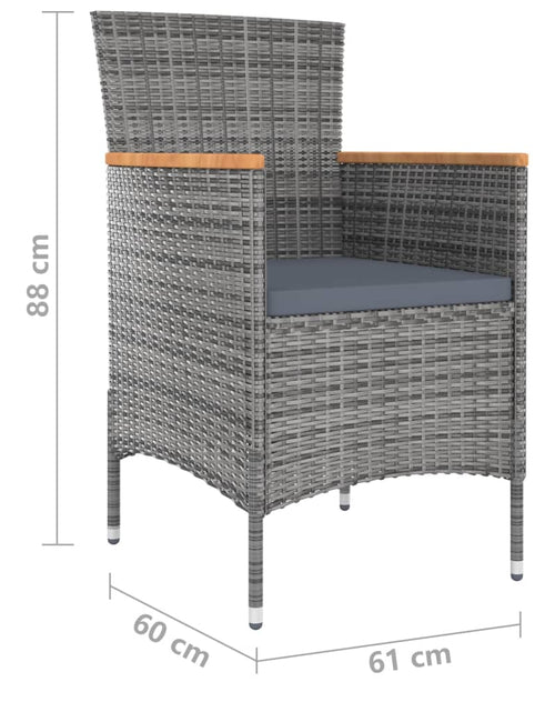 Загрузите изображение в средство просмотра галереи, Set mobilier de grădină cu perne, gri, 9 piese
