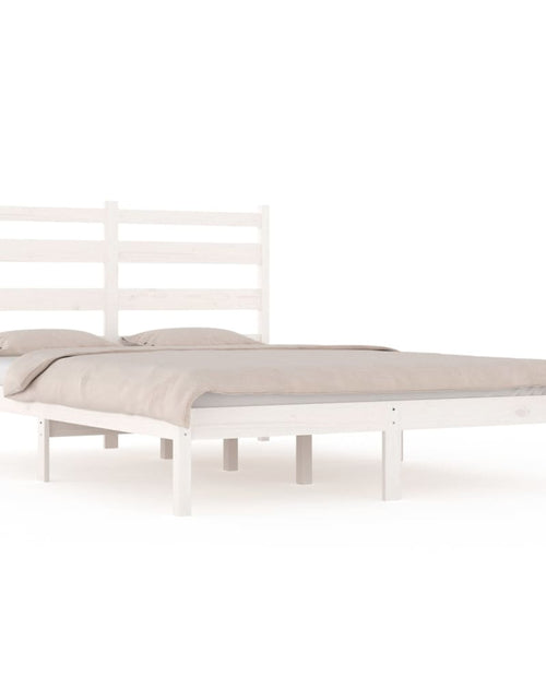 Încărcați imaginea în vizualizatorul Galerie, Cadru de pat Super King, alb, 180x200 cm, lemn masiv de pin
