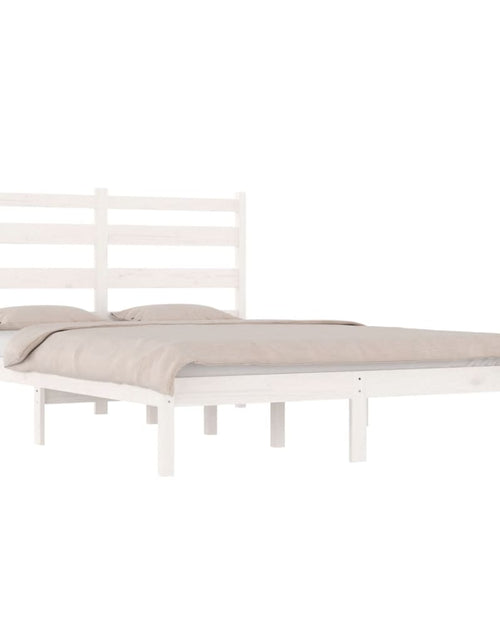 Încărcați imaginea în vizualizatorul Galerie, Cadru de pat Super King, alb, 180x200 cm, lemn masiv de pin
