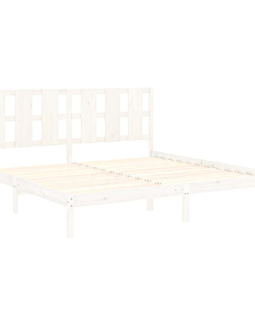 Încărcați imaginea în vizualizatorul Galerie, Cadru de pat Super King, alb, 180x200 cm, lemn masiv
