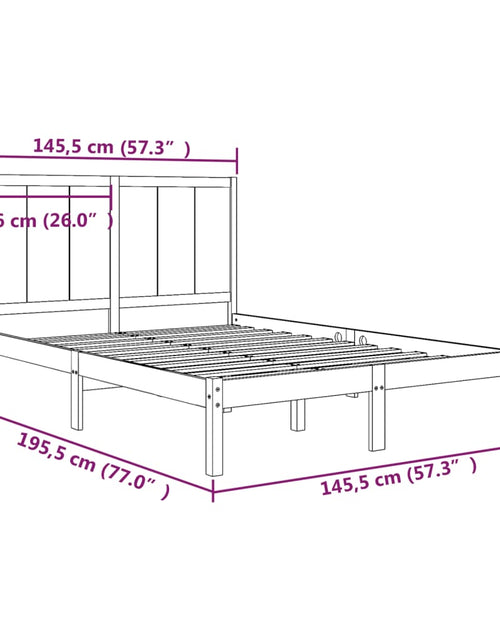 Încărcați imaginea în vizualizatorul Galerie, Cadru de pat, negru, 140x190 cm, lemn masiv de pin
