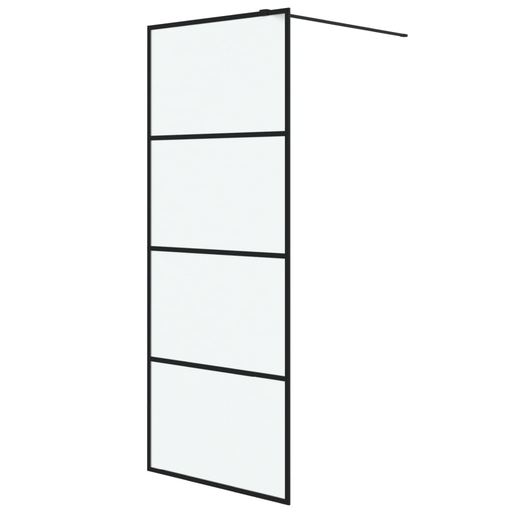 Perete cabină duș walk-in negru 80x195 cm sticlă ESG mată