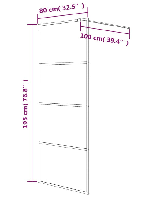 Încărcați imaginea în vizualizatorul Galerie, Perete cabină duș walk-in negru 80x195 cm sticlă ESG mată
