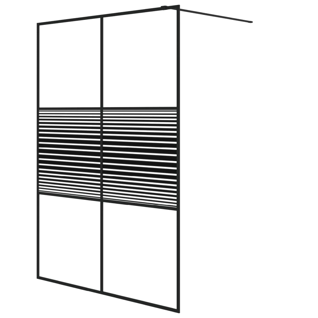 Paravan duș walk-in negru 140x195 cm sticlă ESG transparentă - Lando