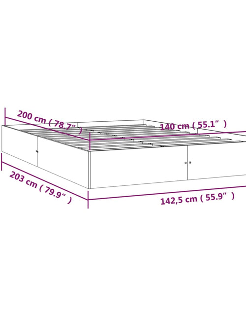 Încărcați imaginea în vizualizatorul Galerie, Cadru de pat, 140x200 cm, lemn masiv
