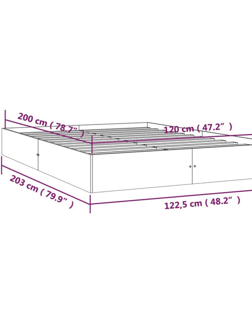 Încărcați imaginea în vizualizatorul Galerie, Cadru de pat, 120x200 cm, lemn masiv
