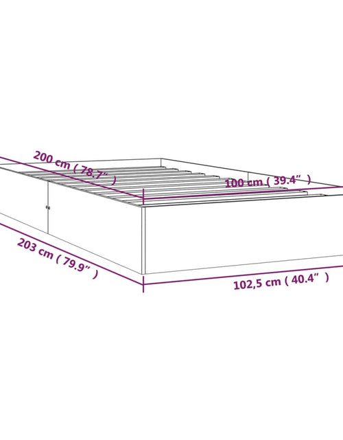 Încărcați imaginea în vizualizatorul Galerie, Cadru de pat, 100x200 cm, lemn masiv

