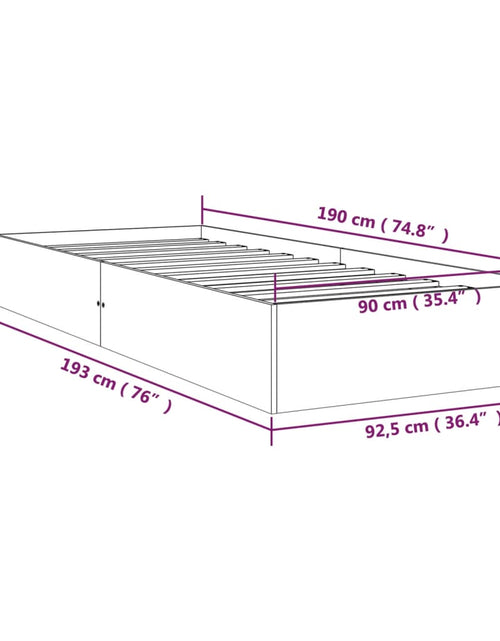 Загрузите изображение в средство просмотра галереи, Cadru de pat single, 90x190 cm, lemn masiv
