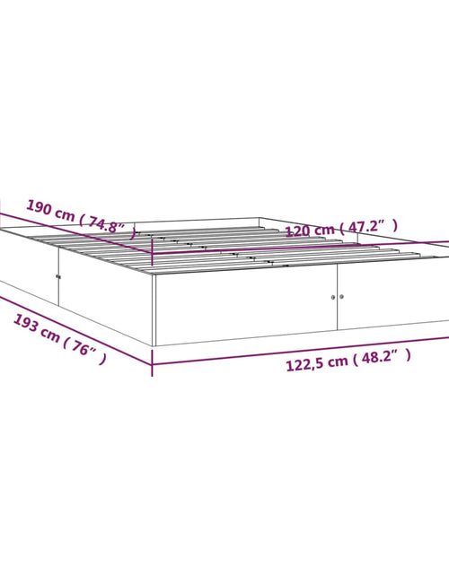Încărcați imaginea în vizualizatorul Galerie, Cadru de pat mic dublu, 120x190 cm, lemn masiv
