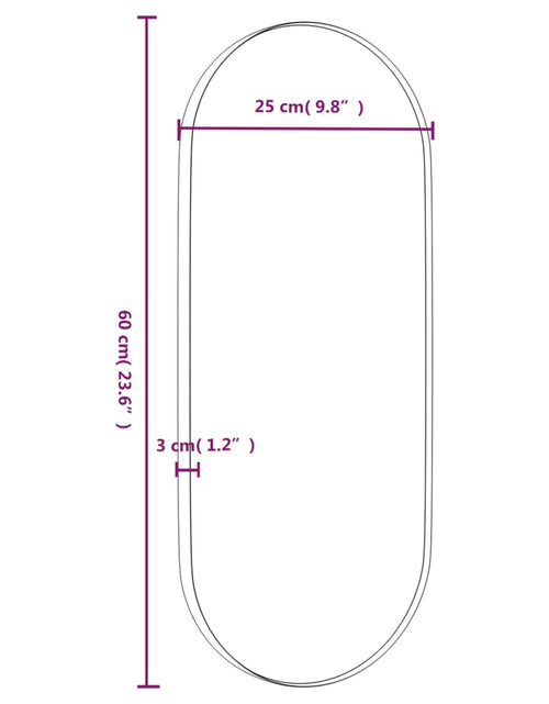 Загрузите изображение в средство просмотра галереи, Oglindă de perete, auriu, 25x60 cm, ovală
