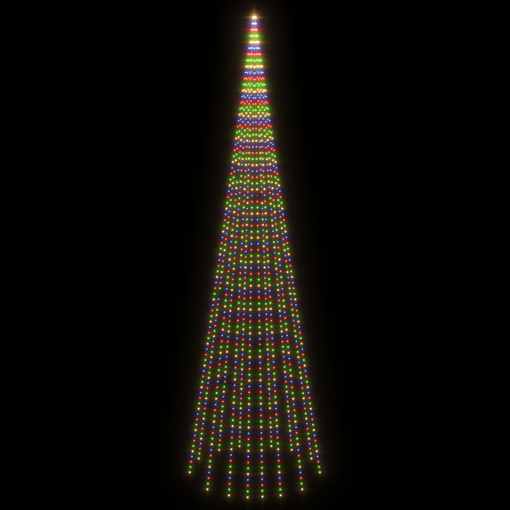 Brad de Crăciun pe catarg, 1134 LED-uri, multicolor, 800 cm