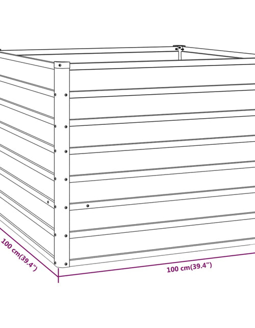 Încărcați imaginea în vizualizatorul Galerie, Strat înălțat de grădină, ruginiu, 100x100x77 cm, oțel corten
