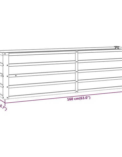 Загрузите изображение в средство просмотра галереи, Strat înălțat de grădină, ruginiu, 160x40x45 cm, oțel corten

