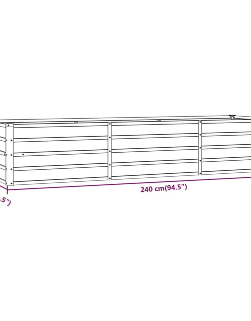Încărcați imaginea în vizualizatorul Galerie, Strat înălțat de grădină, ruginiu, 240x80x45 cm, oțel corten
